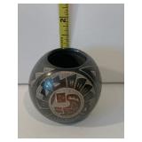 SANTA CLARA PUEBLO POT SIGNED CANDELARIA 1.5" H X