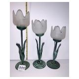 BUTANE FROSTED 3 H CANDLES 7.5" TO 9" METAL BASES