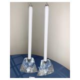 NOMBE GLASS CANDLE HOLDERS W/ BUTANE CANDLES