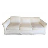 CREAM COLOR STRAIGHT BACK 3 CUSHION SOFA W/