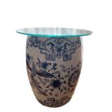 19" H GARDEN BENCH W/ 17.5" GLASS TOP