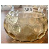 AMBER BOWL W/ BUBBLE DESIGN