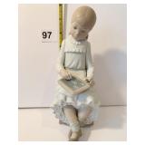 NAO MAT FINISH PORCELAIN FIGURINE GIRL W/ CHALK