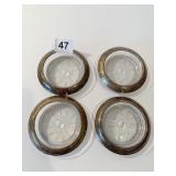 4 SILVER PLATE RIM COASTER