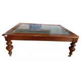 ETHAN ALLEN BRITISH CLASSIC COFFEE TABLE CANED