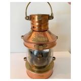 COPPER AND BRASS TUNG WOO MASTHEAD LANTERN 9" H X