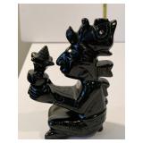 BLACK OBSIDIAN 4" H FIGURE W/ CROSSED LEGS