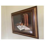 25X20 PRINT LIBRARY SCENE SIGNED LL HARNETTE