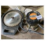 ROUTER WITH LARGE 8IN SAW BLADE