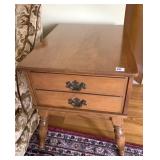 ETHAN ALLEN MAPLE 2 DRAWER SIDE TABLE 24X20X25