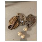 BASEBALL GLOVES AND BASEBALLS