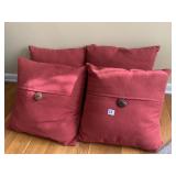 4 RED DECORATIVE PILLOWS