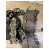 CHAPS AND PLASTIC CAMO JACKET