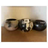 SIGNED ON BOTTOM 3 BOWLS