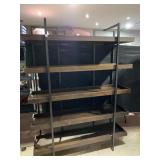 STURDY WOODEN / METAL SHELF UNIT 76 H X 12 D X