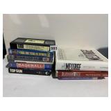 VHS TAPES/BOOKS INC TOP GUN, RETURN OF THE JEDI,
