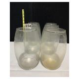 6 CLEAR GLASS VASES 6.75" H