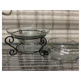 IRON BASE PEDESTAL, CHROME BASKET ETC.