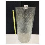 GLASS VASE 12" H X 6" D