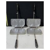 LOT OF 2 VINTAGE SANDWICH PRESS SEASHELL DESIGN