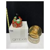 SCHMID SWAN MUSIC BOX & 6" H SNOWMAN MUSIC BOX