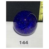 BLUE PAPER WEIGHT 2.5" H - BUBBLE DESIGN