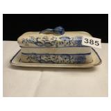 ANTIQUE COVERED BUTTER HAS CRACK AND CRAZING