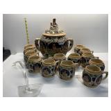 PUNCH BOWL/SOUP TUREEN SET GERMANY, 13 CUPS