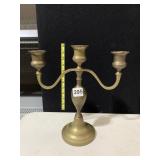 BRASS 3 ARM CANDELABRA MADE IN INDIA 11.5"