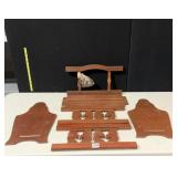 HIMARK WOOD MAGAZINE RACK WITH FLOWER DESIGN WITH