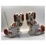STAFFORDSHIRE DOGS 11.5" H, CRAZING & SMALL FLECK