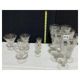 GOLD AND SILVER GLASSES SOME WITH GOLD RIM