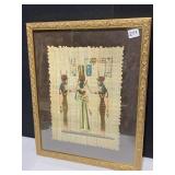 EGYPTIAN HIEROGLYPH PAINTING ON PAPYRUS PAPER