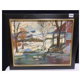 LUCILLE HAWKINS PAINTED ON BOARD 17.5" X 21.5"