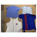 NAUTICA BLUE/RED STRIPPED POLO, XL ETC.