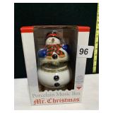 MR. CHRISTMAS PORCELAIN MUSIC BOX NIB