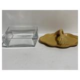 RUSS FALL CERAMIC SERVING PLATE WITH HANDLE,