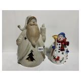 SANTA & SNOWMAN TEALIGHT HOLDERS UNMARKED
