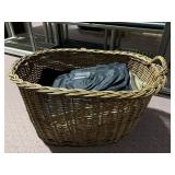 WICKER BASKET AND VALET BAG AND HARTMAN TOTE