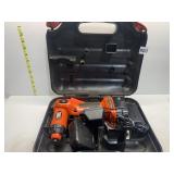 BLACK N DECKER CORDLESS DRILL WITH CHARGER & CASE
