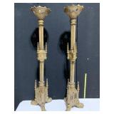 ALTER CANDLESTICKS 27" H HEAVY -TURNED FEET HEAVY