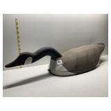 DECOY CANVAS PAINTED W/ WOOD BASE AND NECK 29" L