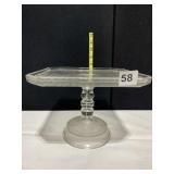ANTIQUE CAKE PLATE 9" SQUARE X 7" H