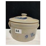 ROWE POTTERY WORKS CROCK W/ LID 8" D X 4.5" H