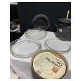 GLASS 4 PIE PANS, QUICHE/TART PAN 9.5" D