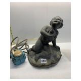 FOUNTAIN GIRL HOLDING FROG, VERY HEAVY