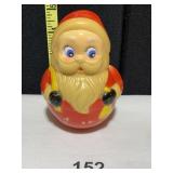 ROLLY POLLY VINTAGE PLASTIC SANTA 4.25" H MUSICAL