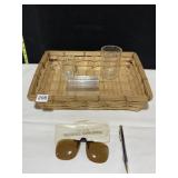 BASKET, LUCITE STAND, SUNGLASS CLIP ON