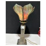 ROGERS SILVERPLATE FIGURAL GRECIAN DESIGN LAMP W/