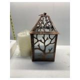 LANTERN BIRDHOUSE STYLE WITH TREE DECORATION,